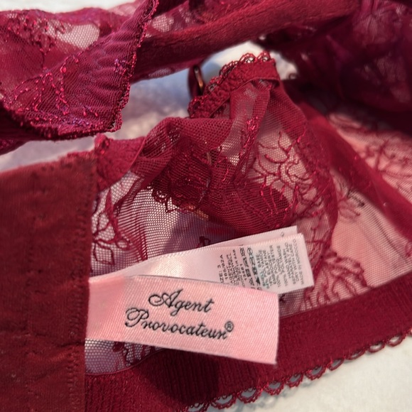 Agent Provocateur Burgundy Red Lace Bra (Size 3) - Picture 8 of 9